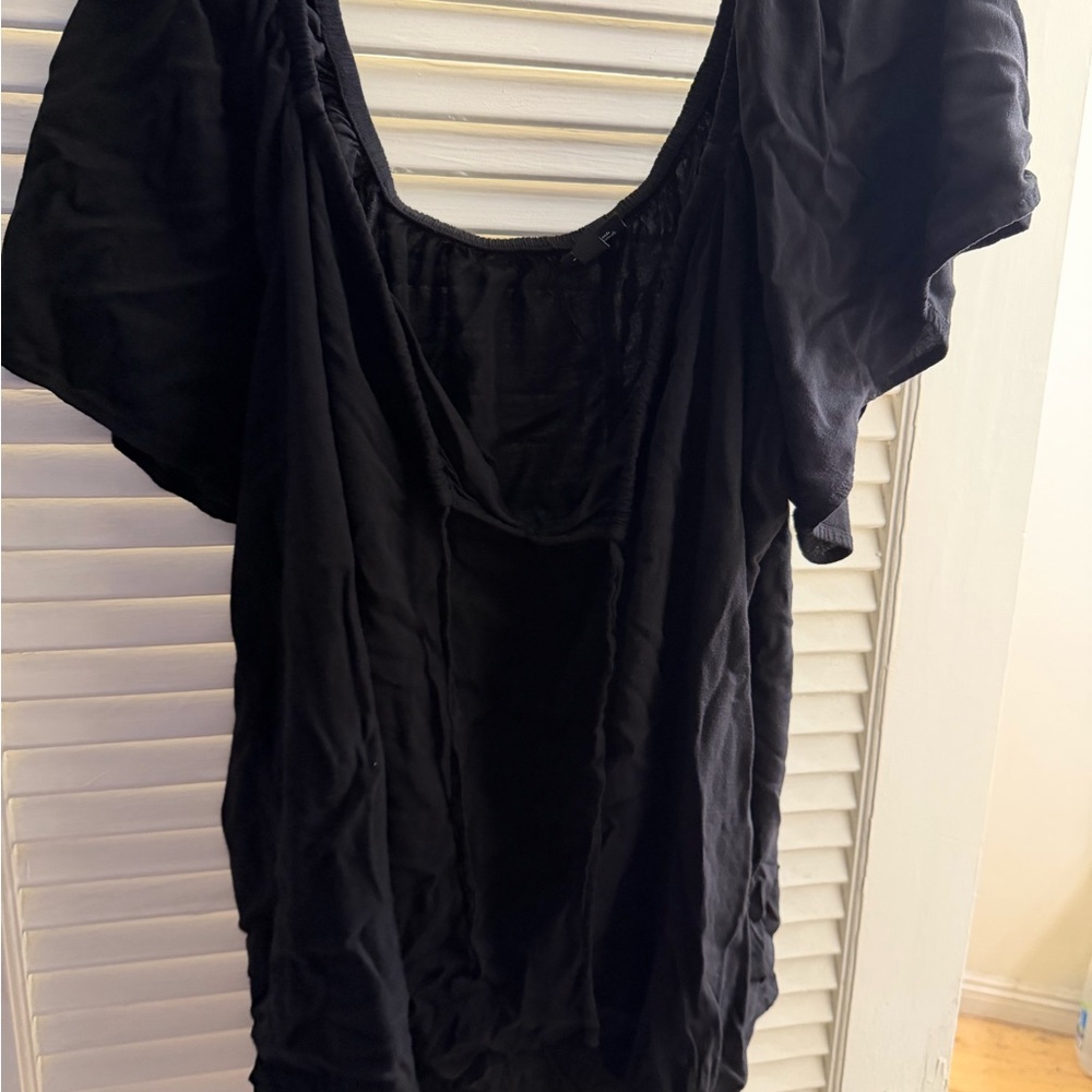 Torrid Black Flutter Sleeve Blouse